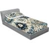 Ambesonne Floral Heart Fitted Sheet & Pillow Sham Set, Tenderness of Romantic Garden Ivy Branches and Roses Valentines Day, Decorative Printed 3 Piece Bedding Decor Set, Calking, Laurel Green and Pink(Off White Cadet Blue)