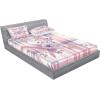 Ambesonne Floral Heart Fitted Sheet & Pillow Sham Set, Tenderness of Romantic Garden Ivy Branches and Roses Valentines Day, Decorative Printed 3 Piece Bedding Decor Set, Calking, Laurel Green and Pink(Lilac and Pale Pink)