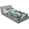 Ambesonne Floral Heart Fitted Sheet & Pillow Sham Set, Tenderness of Romantic Garden Ivy Branches and Roses Valentines Day, Decorative Printed 3 Piece Bedding Decor Set, Calking, Laurel Green and Pink(Slate Blue Reseda Green)