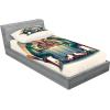 Ambesonne Floral Heart Fitted Sheet & Pillow Sham Set, Tenderness of Romantic Garden Ivy Branches and Roses Valentines Day, Decorative Printed 3 Piece Bedding Decor Set, Calking, Laurel Green and Pink(Fern Green White Brown)