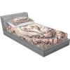 Ambesonne Floral Heart Fitted Sheet & Pillow Sham Set, Tenderness of Romantic Garden Ivy Branches and Roses Valentines Day, Decorative Printed 3 Piece Bedding Decor Set, Calking, Laurel Green and Pink(Pale Pink Pale Cadet Blue)