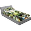 Ambesonne Floral Heart Fitted Sheet & Pillow Sham Set, Tenderness of Romantic Garden Ivy Branches and Roses Valentines Day, Decorative Printed 3 Piece Bedding Decor Set, Calking, Laurel Green and Pink(Fern Green Blue and Mustard)