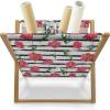 Ambesonne Floral Magazine and Book Holder, Romantic Roses Leaves Rosebuds Valentine’s Day Sketch Repetitive Pattern, Floor Rack Decor for Interior of Home & Office, 22″ x 19″, Pastel Pink and Rose(Dark Coral and Olive Green)