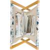 Ambesonne Floral Magazine and Book Holder, Romantic Roses Leaves Rosebuds Valentine’s Day Sketch Repetitive Pattern, Floor Rack Decor for Interior of Home & Office, 22″ x 19″, Pastel Pink and Rose(Sky Blue Seafoam)