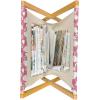 Ambesonne Floral Magazine and Book Holder, Romantic Roses Leaves Rosebuds Valentine’s Day Sketch Repetitive Pattern, Floor Rack Decor for Interior of Home & Office, 22″ x 19″, Pastel Pink and Rose(Pastel Pink White)