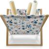 Ambesonne Floral Magazine and Book Holder, Romantic Roses Leaves Rosebuds Valentine’s Day Sketch Repetitive Pattern, Floor Rack Decor for Interior of Home & Office, 22″ x 19″, Pastel Pink and Rose(Sky Blue Seafoam)