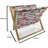 Ambesonne Floral Magazine and Book Holder, Romantic Roses Leaves Rosebuds Valentine’s Day Sketch Repetitive Pattern, Floor Rack Decor for Interior of Home & Office, 22″ x 19″, Pastel Pink and Rose(Dark Coral and Olive Green)