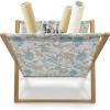 Ambesonne Floral Magazine and Book Holder, Romantic Roses Leaves Rosebuds Valentine’s Day Sketch Repetitive Pattern, Floor Rack Decor for Interior of Home & Office, 22″ x 19″, Pastel Pink and Rose(Turquoise Grey Yellow)