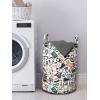 Ambesonne Indie Laundry Bag, Hipster Fashion Themed Pattern Clothing Accessories and Sketchy Art, Hamper Basket with Handles Drawstring Closure for Laundromats, 13″ x 19″, Seafoam Orange Black