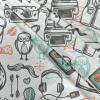Ambesonne Indie Tulle Curtains with Rod Pocket, Hipster Fashion Themed Pattern Clothing Accessories and Sketchy Art, Sheer Drape for Wedding Party 2 Panels, 108″ x 54″, Seafoam Orange Black(Seafoam Orange Black)