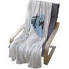 Ambesonne Inspirational Throw Blanket, Words Just Imagine on Watercolor Effect Drop for Work Office Home, Flannel Fleece Accent Piece Soft Couch Cover for Adults, 60″ x 80″, Blue Black and White(Blue Black and White)