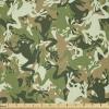 Ambesonne Kiss Fabric by The Yard, Red Woman Lips Kiss Marks Pattern Romance Feminine Graphic Valentines Day, Stretch Knit Fabric for Clothing Sewing and Arts Crafts, 1 Yard, Vermilion Ivory(Green Pine)