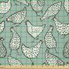 Ambesonne Kiss Fabric by The Yard, Red Woman Lips Kiss Marks Pattern Romance Feminine Graphic Valentines Day, Stretch Knit Fabric for Clothing Sewing and Arts Crafts, 1 Yard, Vermilion Ivory(Almond Green and White)