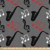 Ambesonne Kiss Fabric by The Yard, Red Woman Lips Kiss Marks Pattern Romance Feminine Graphic Valentines Day, Stretch Knit Fabric for Clothing Sewing and Arts Crafts, 1 Yard, Vermilion Ivory(Dimgrey Black)
