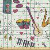 Ambesonne Kiss Fabric by The Yard, Red Woman Lips Kiss Marks Pattern Romance Feminine Graphic Valentines Day, Stretch Knit Fabric for Clothing Sewing and Arts Crafts, 1 Yard, Vermilion Ivory(Indigo White)
