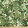 Ambesonne Kiss Fabric by The Yard, Red Woman Lips Kiss Marks Pattern Romance Feminine Graphic Valentines Day, Stretch Knit Fabric for Clothing Sewing and Arts Crafts, 1 Yard, Vermilion Ivory(Green Pine)