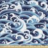 Ambesonne Kiss Fabric by The Yard, Red Woman Lips Kiss Marks Pattern Romance Feminine Graphic Valentines Day, Stretch Knit Fabric for Clothing Sewing and Arts Crafts, 1 Yard, Vermilion Ivory(Blue Navy)