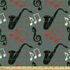 Ambesonne Kiss Fabric by The Yard, Red Woman Lips Kiss Marks Pattern Romance Feminine Graphic Valentines Day, Stretch Knit Fabric for Clothing Sewing and Arts Crafts, 1 Yard, Vermilion Ivory(Dimgrey Black)