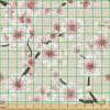 Ambesonne Kiss Fabric by The Yard, Red Woman Lips Kiss Marks Pattern Romance Feminine Graphic Valentines Day, Stretch Knit Fabric for Clothing Sewing and Arts Crafts, 1 Yard, Vermilion Ivory(Beige Rose)