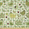 Ambesonne Kiss Fabric by The Yard, Red Woman Lips Kiss Marks Pattern Romance Feminine Graphic Valentines Day, Stretch Knit Fabric for Clothing Sewing and Arts Crafts, 1 Yard, Vermilion Ivory(Green Khaki)