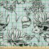 Ambesonne Kiss Fabric by The Yard, Red Woman Lips Kiss Marks Pattern Romance Feminine Graphic Valentines Day, Stretch Knit Fabric for Clothing Sewing and Arts Crafts, 1 Yard, Vermilion Ivory(White Blue)