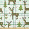 Ambesonne Kiss Fabric by The Yard, Red Woman Lips Kiss Marks Pattern Romance Feminine Graphic Valentines Day, Stretch Knit Fabric for Clothing Sewing and Arts Crafts, 1 Yard, Vermilion Ivory(Caramel Green and White)