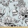 Ambesonne Kiss Fabric by The Yard, Red Woman Lips Kiss Marks Pattern Romance Feminine Graphic Valentines Day, Stretch Knit Fabric for Clothing Sewing and Arts Crafts, 1 Yard, Vermilion Ivory(White Blue)