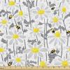 Ambesonne Kiss Fabric by The Yard, Red Woman Lips Kiss Marks Pattern Romance Feminine Graphic Valentines Day, Stretch Knit Fabric for Clothing Sewing and Arts Crafts, 1 Yard, Vermilion Ivory(White Yellow)