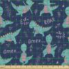 Ambesonne Kiss Fabric by The Yard, Red Woman Lips Kiss Marks Pattern Romance Feminine Graphic Valentines Day, Stretch Knit Fabric for Clothing Sewing and Arts Crafts, 1 Yard, Vermilion Ivory(Indigo Turquoise)