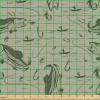 Ambesonne Kiss Fabric by The Yard, Red Woman Lips Kiss Marks Pattern Romance Feminine Graphic Valentines Day, Stretch Knit Fabric for Clothing Sewing and Arts Crafts, 1 Yard, Vermilion Ivory(Dusk Green)
