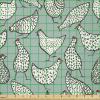 Ambesonne Kiss Fabric by The Yard, Red Woman Lips Kiss Marks Pattern Romance Feminine Graphic Valentines Day, Stretch Knit Fabric for Clothing Sewing and Arts Crafts, 1 Yard, Vermilion Ivory(Almond Green and White)