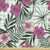 Ambesonne Kiss Fabric by The Yard, Red Woman Lips Kiss Marks Pattern Romance Feminine Graphic Valentines Day, Stretch Knit Fabric for Clothing Sewing and Arts Crafts, 1 Yard, Vermilion Ivory(Charcoal Grey Magenta)