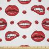 Ambesonne Kiss Fabric by The Yard, Red Woman Lips Kiss Marks Pattern Romance Feminine Graphic Valentines Day, Stretch Knit Fabric for Clothing Sewing and Arts Crafts, 1 Yard, Vermilion Ivory(White Vermilion)