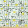 Ambesonne Kiss Fabric by The Yard, Red Woman Lips Kiss Marks Pattern Romance Feminine Graphic Valentines Day, Stretch Knit Fabric for Clothing Sewing and Arts Crafts, 1 Yard, Vermilion Ivory(White Yellow)