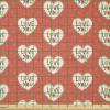 Ambesonne Love Fabric by the Yard, Hipster Hearts Pattern with Love You Texts Heart Shapes Valentines Day Theme, Stretch Knit Fabric for Clothing Sewing and Arts Crafts, 10 Yards, Vermilion Multicolor