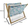 Ambesonne Love Magazine and Book Holder, Romance of The Roses Valentine’s Day Vintage Spring Season Pattern Illustration, Floor Rack Decor for Interior of Home & Office, 22″ x 19″, Rose Dark Pink(White Sky Blue Azure Blue)