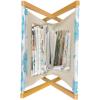 Ambesonne Love Magazine and Book Holder, Romance of The Roses Valentine’s Day Vintage Spring Season Pattern Illustration, Floor Rack Decor for Interior of Home & Office, 22″ x 19″, Rose Dark Pink(White Sky Blue Azure Blue)