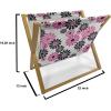 Ambesonne Pearls Magazine and Book Holder, Bow Ties with Hearts Feminine Valentines Day Romantic Theme with Dotted Background, Floor Rack Decor for Interior of Home & Office, 22″ x 19″, Pink Black(Hot Pink White Black)