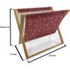 Ambesonne Pearls Magazine and Book Holder, Bow Ties with Hearts Feminine Valentines Day Romantic Theme with Dotted Background, Floor Rack Decor for Interior of Home & Office, 22″ x 19″, Pink Black(Ruby White)
