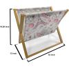Ambesonne Pearls Magazine and Book Holder, Bow Ties with Hearts Feminine Valentines Day Romantic Theme with Dotted Background, Floor Rack Decor for Interior of Home & Office, 22″ x 19″, Pink Black(Rose Black White)