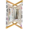 Ambesonne Pearls Magazine and Book Holder, Bow Ties with Hearts Feminine Valentines Day Romantic Theme with Dotted Background, Floor Rack Decor for Interior of Home & Office, 22″ x 19″, Pink Black(Pink Grey White)