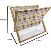 Ambesonne Pearls Magazine and Book Holder, Bow Ties with Hearts Feminine Valentines Day Romantic Theme with Dotted Background, Floor Rack Decor for Interior of Home & Office, 22″ x 19″, Pink Black(Red Black Yellow)