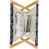Ambesonne Pearls Magazine and Book Holder, Bow Ties with Hearts Feminine Valentines Day Romantic Theme with Dotted Background, Floor Rack Decor for Interior of Home & Office, 22″ x 19″, Pink Black(Dark Blue Cream)