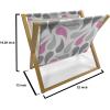 Ambesonne Pearls Magazine and Book Holder, Bow Ties with Hearts Feminine Valentines Day Romantic Theme with Dotted Background, Floor Rack Decor for Interior of Home & Office, 22″ x 19″, Pink Black(Pink Grey White)