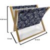Ambesonne Pearls Magazine and Book Holder, Bow Ties with Hearts Feminine Valentines Day Romantic Theme with Dotted Background, Floor Rack Decor for Interior of Home & Office, 22″ x 19″, Pink Black(Dark Blue Cream)