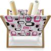 Ambesonne Pearls Magazine and Book Holder, Bow Ties with Hearts Feminine Valentines Day Romantic Theme with Dotted Background, Floor Rack Decor for Interior of Home & Office, 22″ x 19″, Pink Black(Pink White Black)