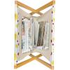 Ambesonne Pearls Magazine and Book Holder, Bow Ties with Hearts Feminine Valentines Day Romantic Theme with Dotted Background, Floor Rack Decor for Interior of Home & Office, 22″ x 19″, Pink Black(Red Black Yellow)