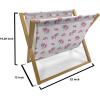 Ambesonne Pearls Magazine and Book Holder, Bow Ties with Hearts Feminine Valentines Day Romantic Theme with Dotted Background, Floor Rack Decor for Interior of Home & Office, 22″ x 19″, Pink Black(Hot Pink White)