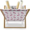 Ambesonne Pearls Magazine and Book Holder, Bow Ties with Hearts Feminine Valentines Day Romantic Theme with Dotted Background, Floor Rack Decor for Interior of Home & Office, 22″ x 19″, Pink Black(Hot Pink White)