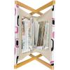 Ambesonne Pearls Magazine and Book Holder, Bow Ties with Hearts Feminine Valentines Day Romantic Theme with Dotted Background, Floor Rack Decor for Interior of Home & Office, 22″ x 19″, Pink Black(Pink White Black)